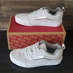 New Vans Knu Skool Gray Metallic Silver Skate Sneakers Casual Unisex Shoes Suede